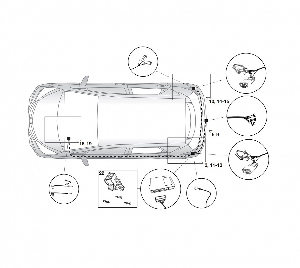 Электрика фаркопа Hak-System (13 pin) для Toyota Verso 2011-2018 21500561 в 