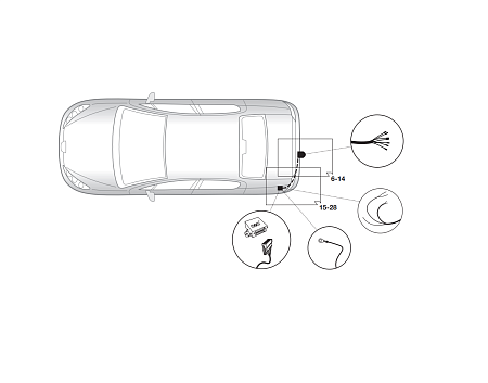 Электрика фаркопа Hak-System (13 pin) для Peugeot 407 (седан/купе/универсал) 2004-2010 21500558 в 