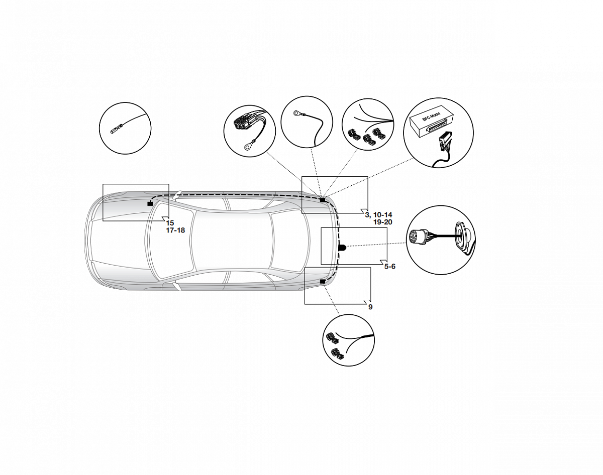 Электрика фаркопа Hak-System (13 pin) для BMW 5 серия (E39) 2000-2003 21020510 в 