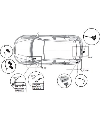 Электрика фаркопа Hak-System (13 pin) для Volkswagen Golf (хетчбек/универсал,вкл.Spotsvan,Alltrac) 2012-2019 21500601 в 
