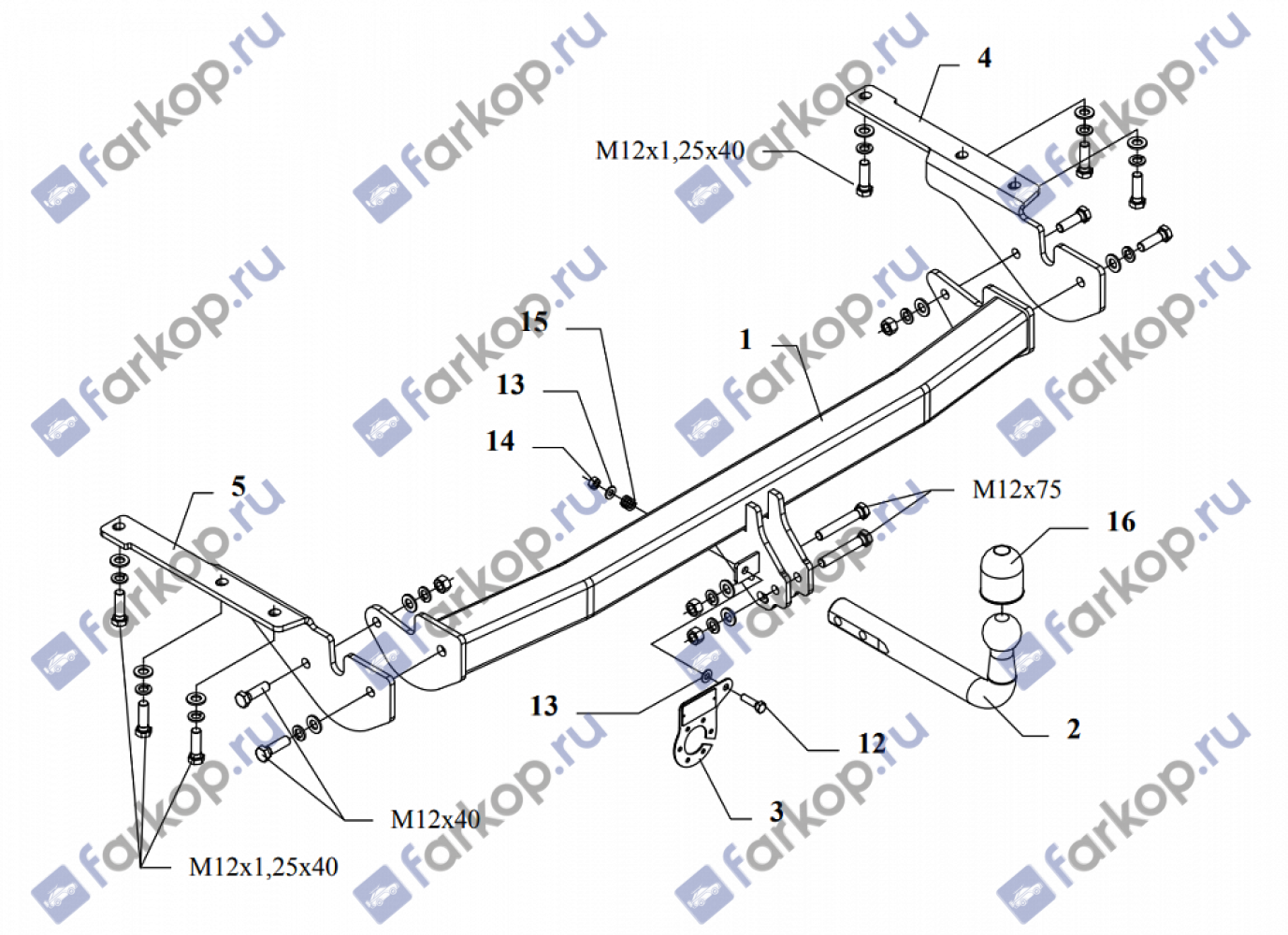 Фаркоп Auto-Hak для Toyota RAV4 2005-2008 (с запасн. колесом) Арт. 0 67 0 67 в 