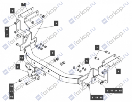 Фаркоп Baltex для Toyota Proace 2016- 079123 в 