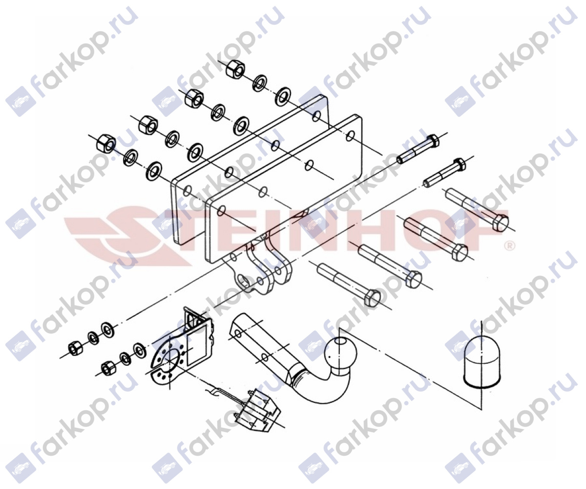 Фаркоп Steinhof для Jeep Commander 2006-2011 J-050/1 в 