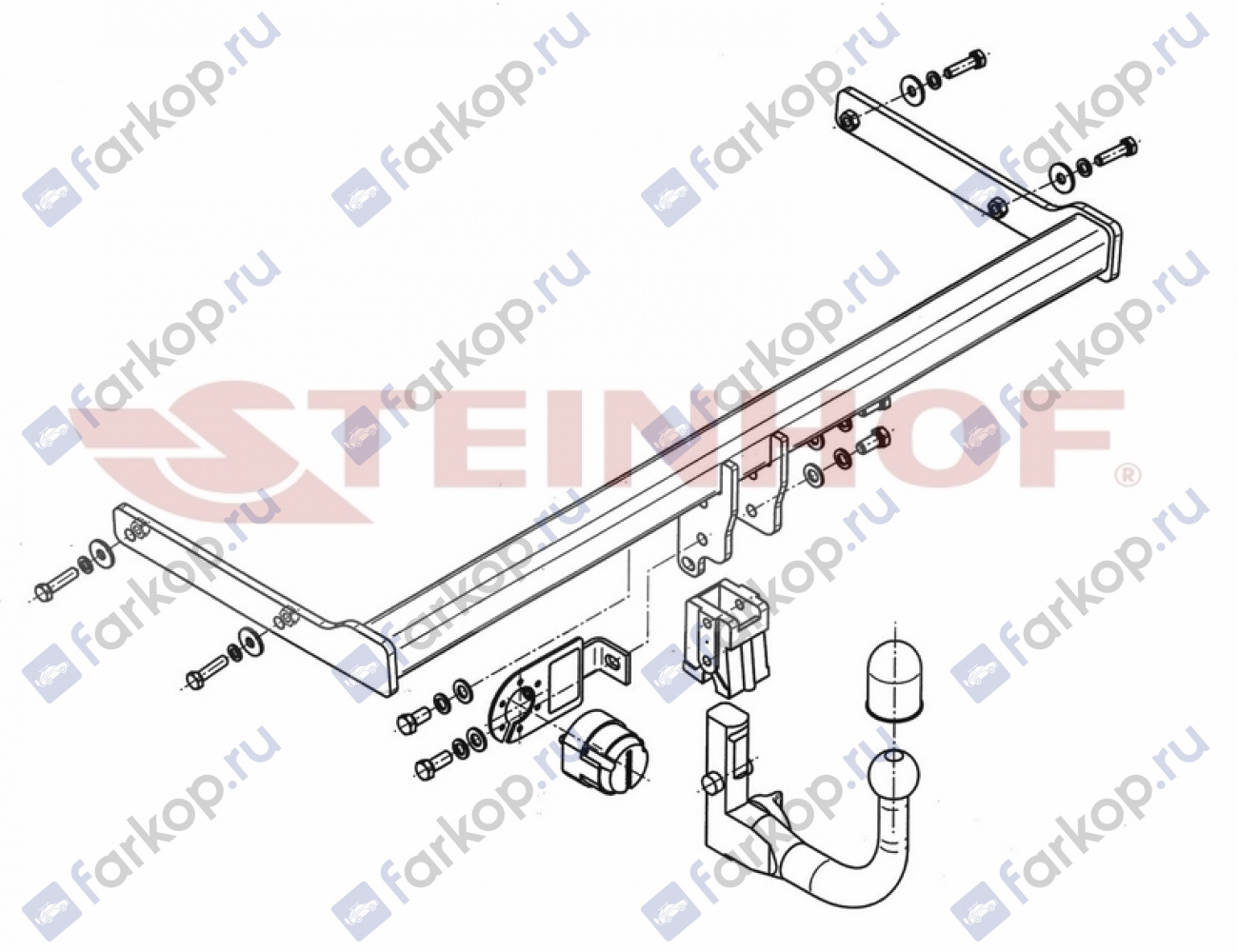 Фаркоп Steinhof для Skoda Rapid 2012-2020 Арт. S-311 S-311 в 