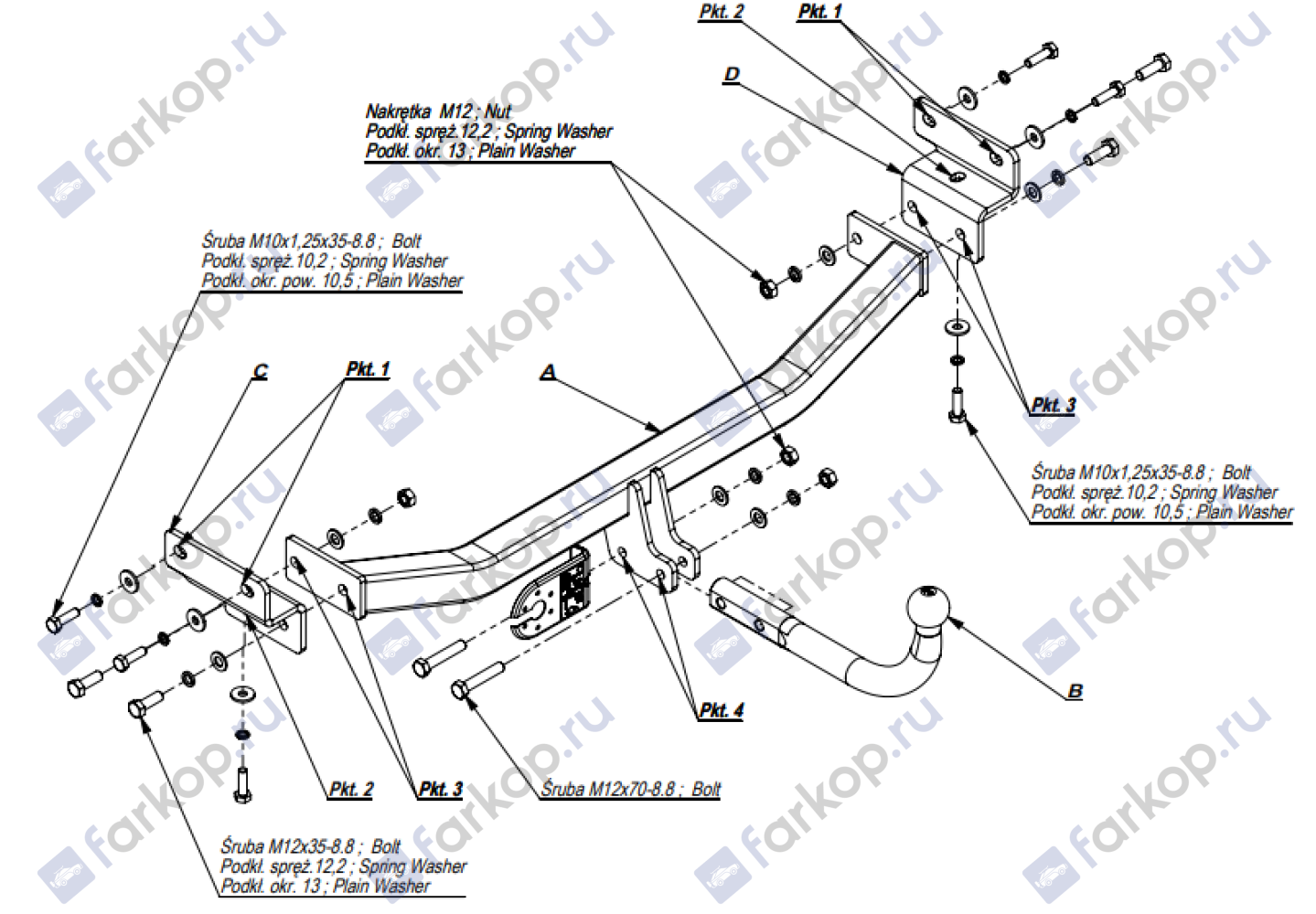 Фаркоп Imiola для Hyundai i30 (хетчбек) 2006-2012 K.021 в 