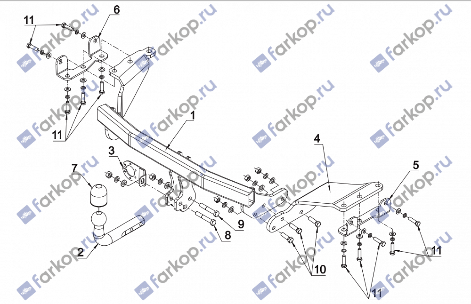 Фаркоп Auto-Hak для Mitsubishi Outlander 2007-2012 Z 38 в 