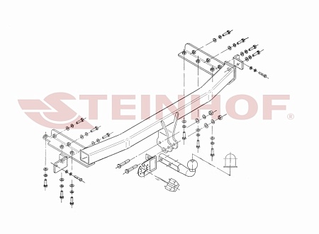 Фаркоп Steinhof для Nissan X-Trail 2001-2007 N-100 в 