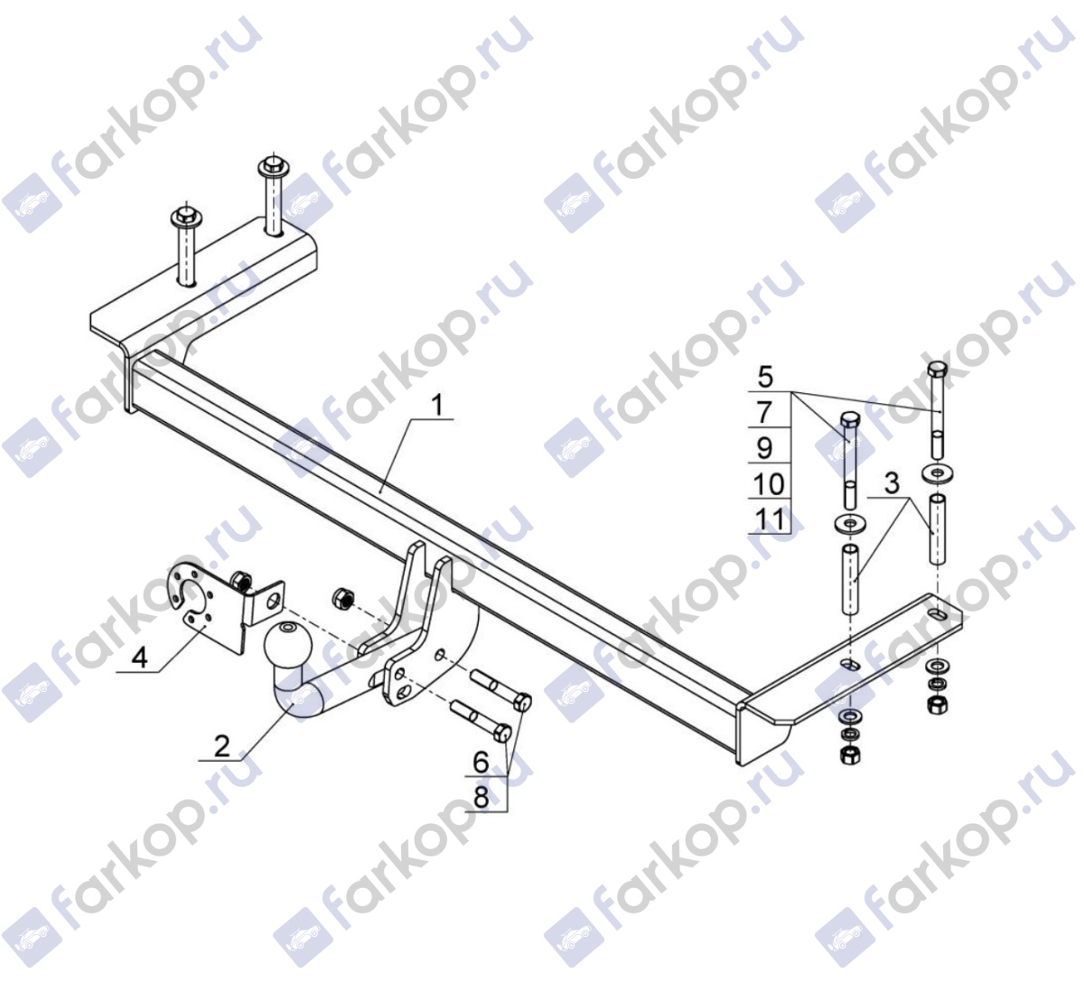 Фаркоп AvtoS для Citroen C4 (седан) 2013- Арт. CN 01 CN 01 в 