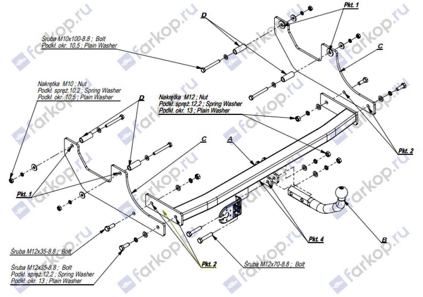 Фаркоп Imiola для Renault Logan (универсал) 2009-2014 G.003 в 