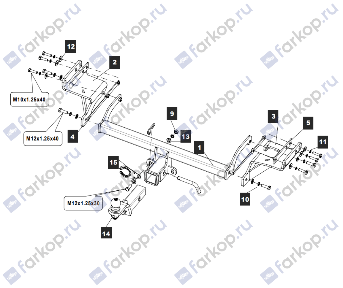 Фаркоп TowRus для Kia Sportage 2018-2021 109172 в 