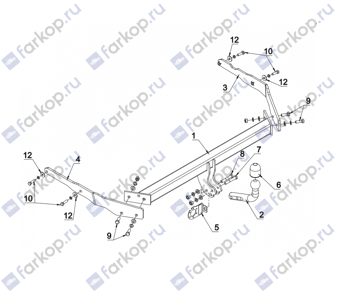 Фаркоп Auto-Hak для Ford Focus универсал 2011-2018 Арт. C 55 C 55 в 