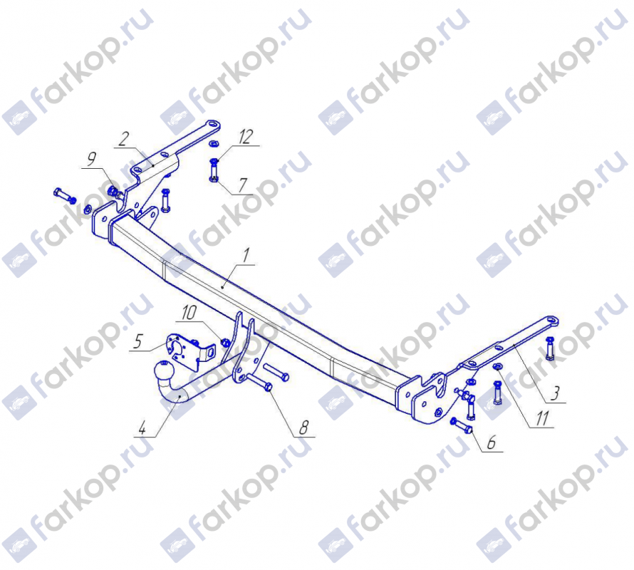 Фаркоп AvtoS для Toyota RAV4 2005-2012, (з/колесо на двери) Арт. TY 23 TY 23 в 