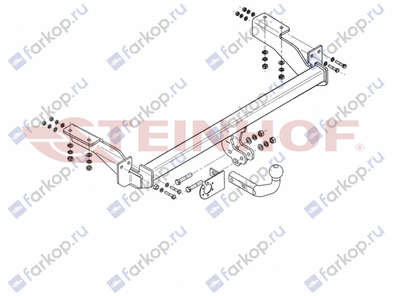 Фаркоп Steinhof для Citroen C4 2004-2010 C-026 в 