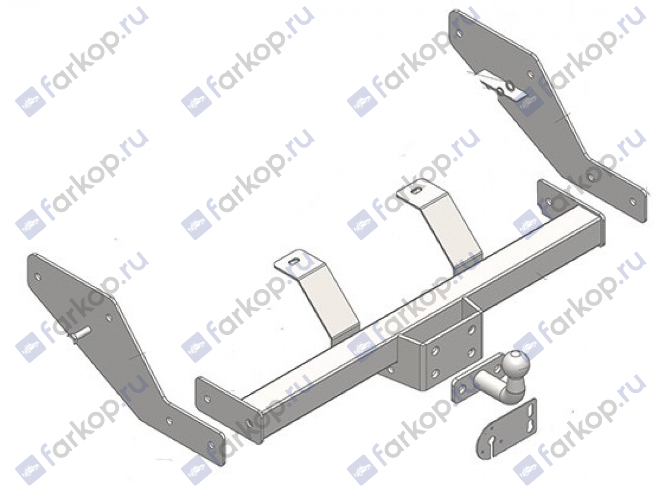 Фаркоп Лидер Плюс для Gaz Газель 2705 (кроме 4WD) 1994-2008 Арт. T-GAZ-01FC T-GAZ-01FC в 