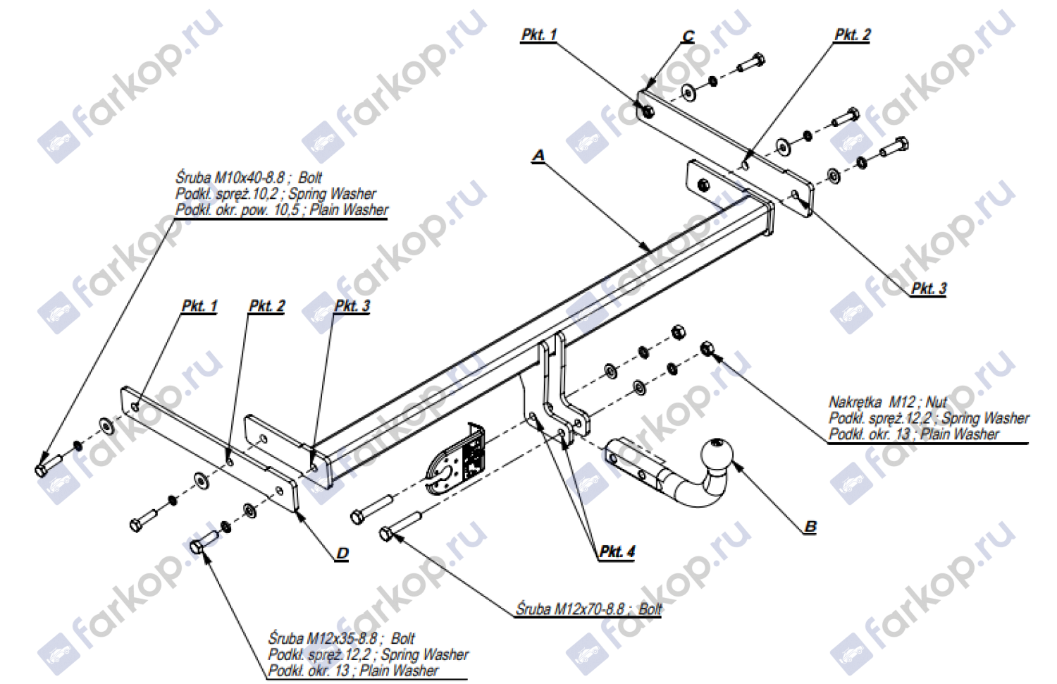 Фаркоп Imiola для Skoda Octavia (кроме 4х4) 1996-2004 Z.005 в 