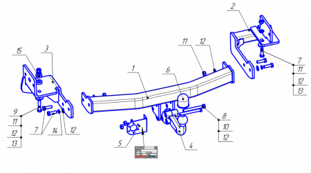 Фаркоп Oris для Mitsubishi Pajero Sport 2008-2016 4171-AK4 в 