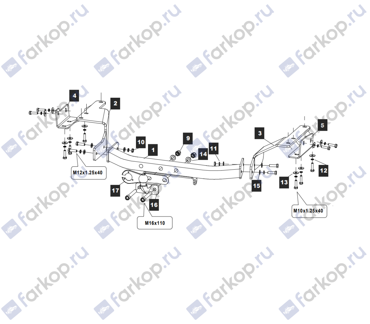 Фаркоп Baltex для Toyota Highlander 2010-2013 Арт. 24195808E 24195808E в 