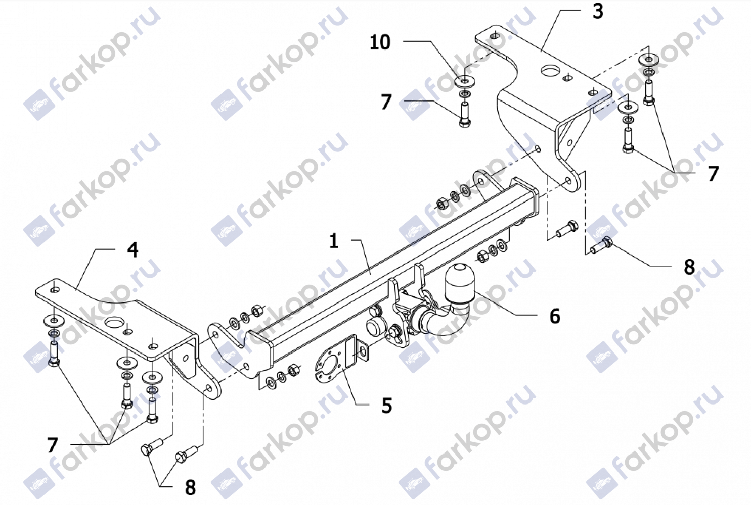 Фаркоп Auto-Hak для Toyota Corolla 2013-2018 Арт. 0 86A 0 86A в 