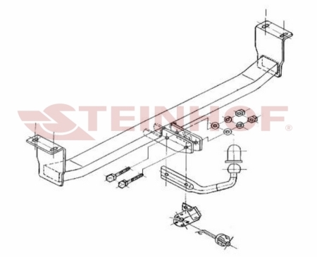 Фаркоп Steinhof для Toyota Corolla 2002-2007 Арт. T-120 T-120 в 