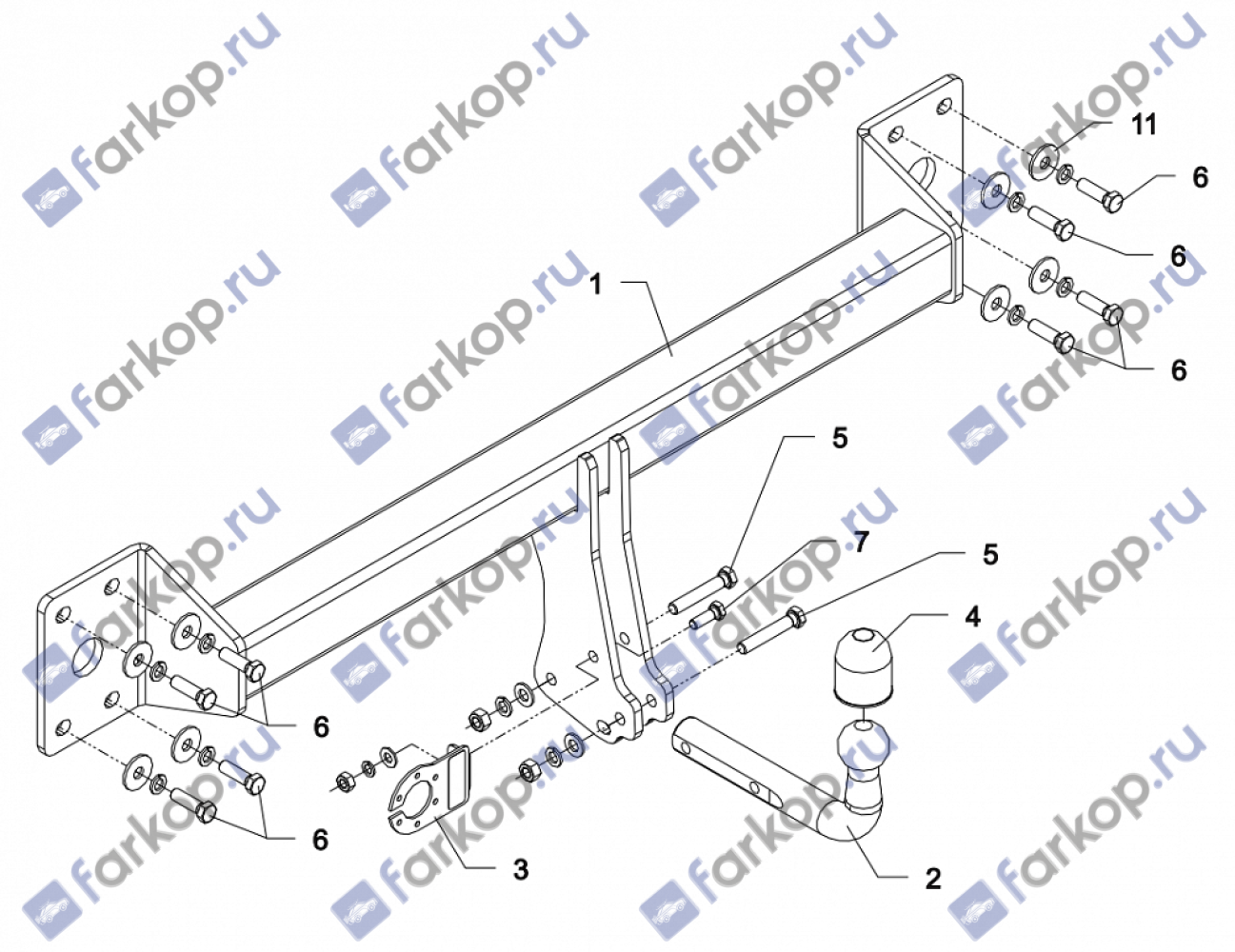 Фаркоп Auto-Hak для Audi Q7 2006-2015 Арт. A 25 A 25 в 