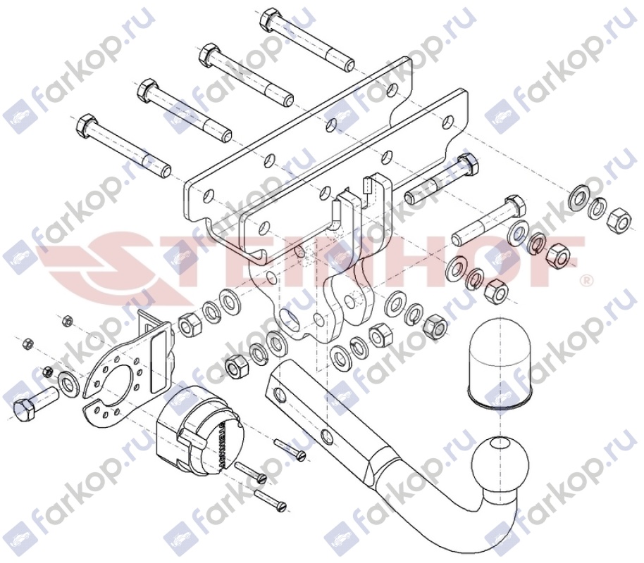 Фаркоп Steinhof для Jeep Gladiator 2020- J-079 в 