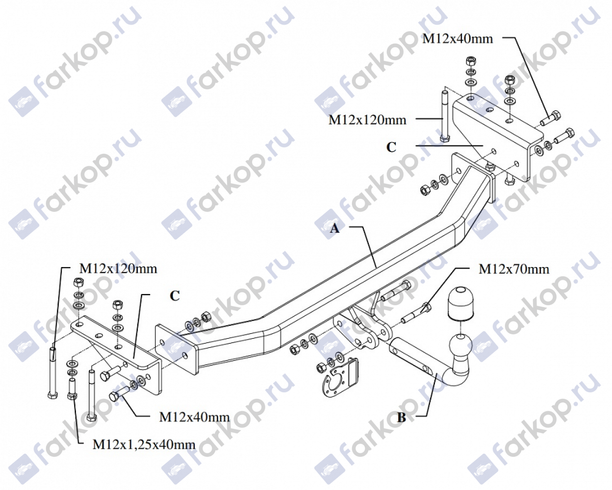 Фаркоп Auto-Hak для Mitsubishi Pajero Sport 1996-2008 Арт. Z 29 Z 29 в 