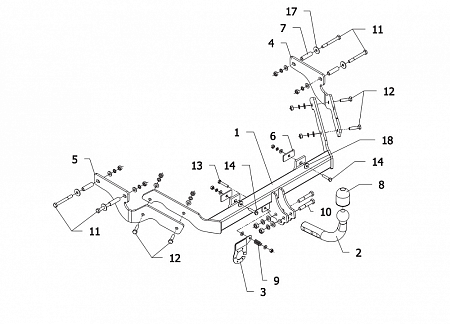 Фаркоп Auto-Hak для Citroen Xsara Picasso (5 дв) 2000-2010 P 12 в 