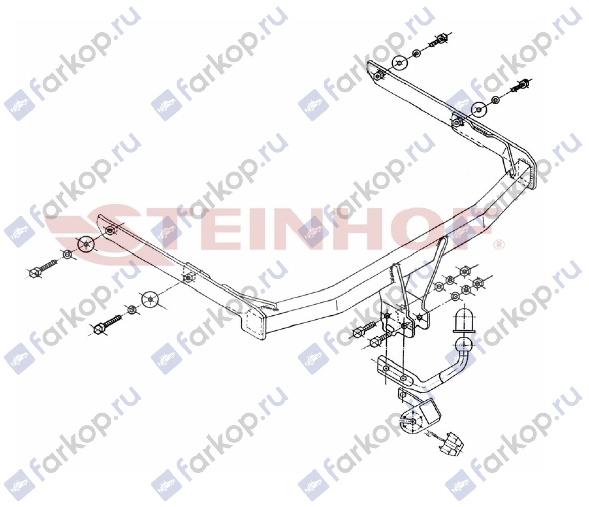 Фаркоп Steinhof для Ford Fusion 2002-2012 Арт. F-236 F-236 в 