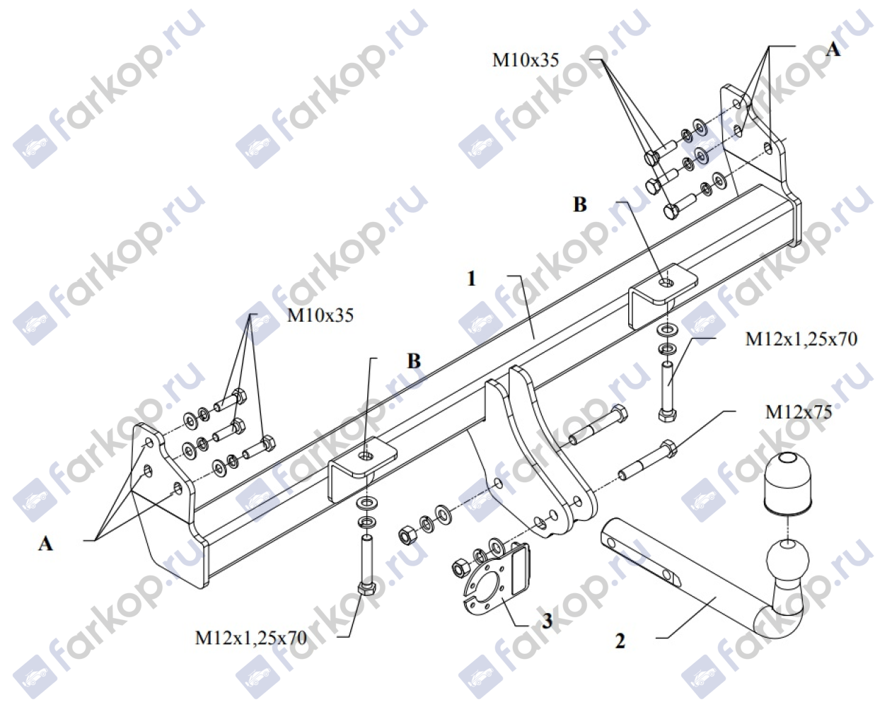 Фаркоп Auto-Hak для Land Rover Freelander 1998-2007 Арт. LN 01 LN 01 в 