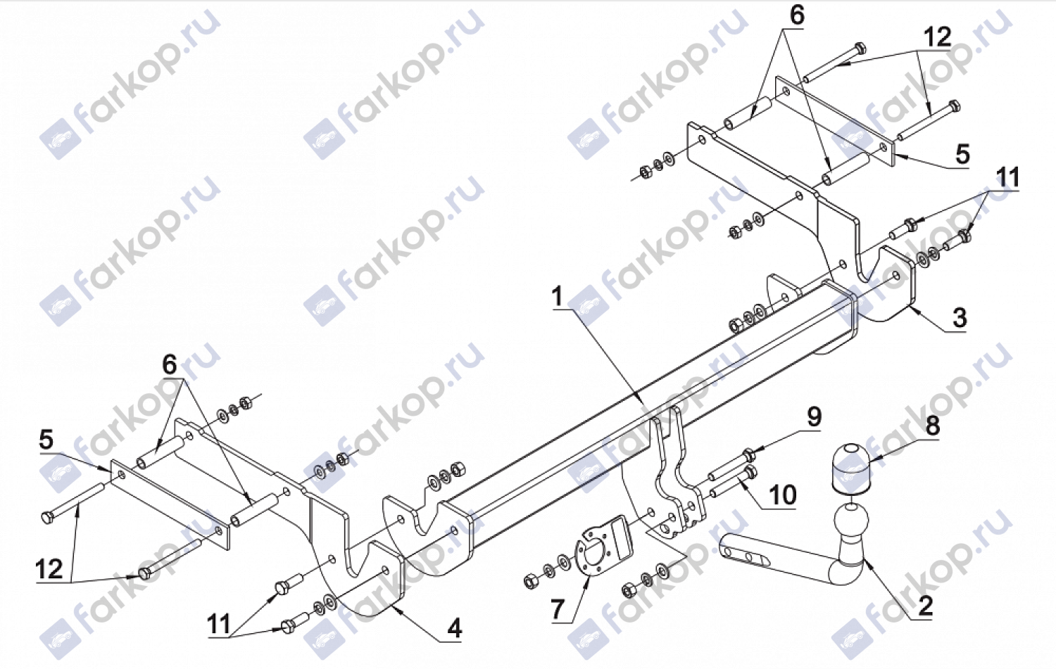 Фаркоп Auto-Hak для Ford Mondeo (4, 5 дв.) 2000-2006 Арт. C 36 C 36 в 