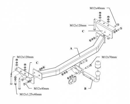 Фаркоп Auto-Hak для Mitsubishi Pajero Sport 1996-2008 Арт. Z 29 Z 29 в 