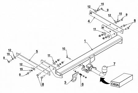 Фаркоп Auto-Hak для Ford Kuga 2013-2019 Арт. C 60A C 60A в 