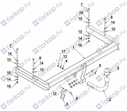 Фаркоп Auto-Hak для Skoda Superb 2002-2008 Арт. H 08 H 08 в 