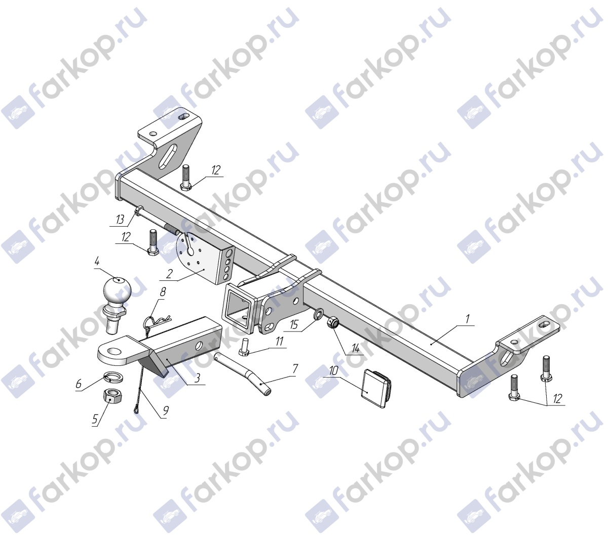 Фаркоп Лидер Плюс для Toyota RAV4 2000-2005 Арт. T101-E T101-E в 