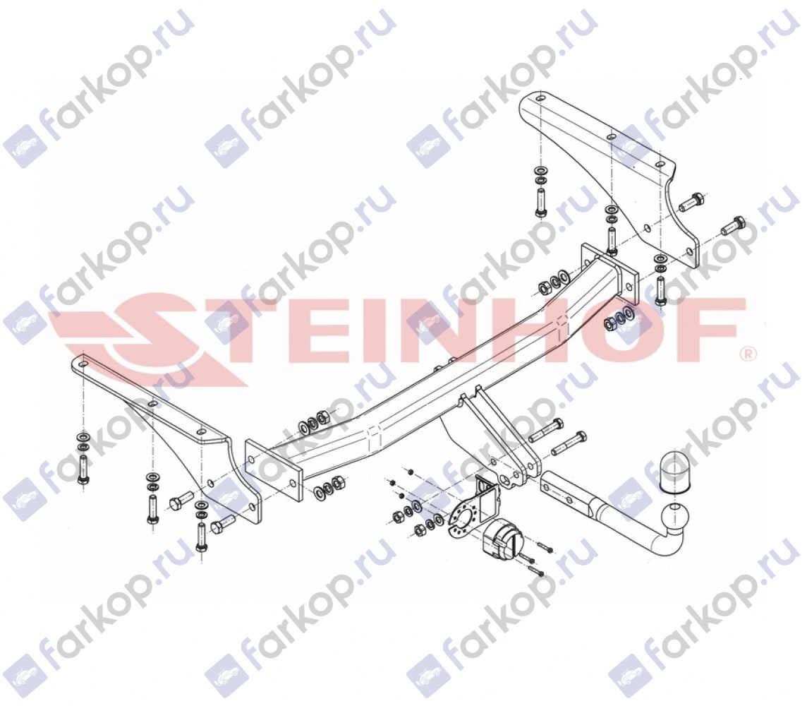 Фаркоп Steinhof для Jeep Cherokee 2001-2008 Арт. J-061 J-061 в 