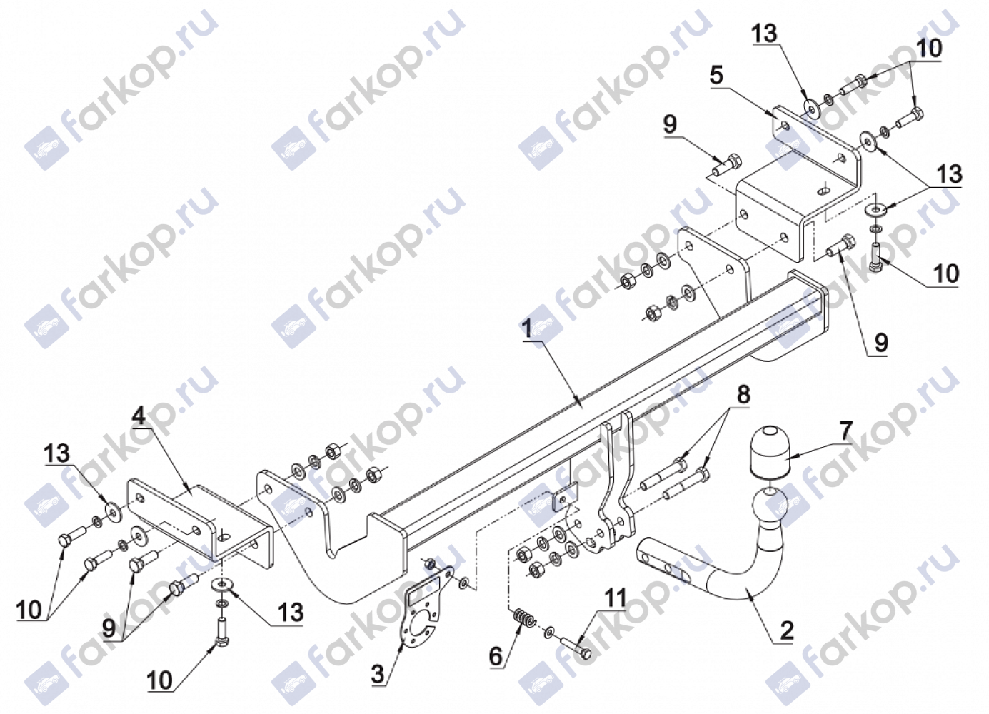 Фаркоп Auto-Hak для Hyundai i30 (kombi) 2012 -2017 Арт. J 67 J 67 в 