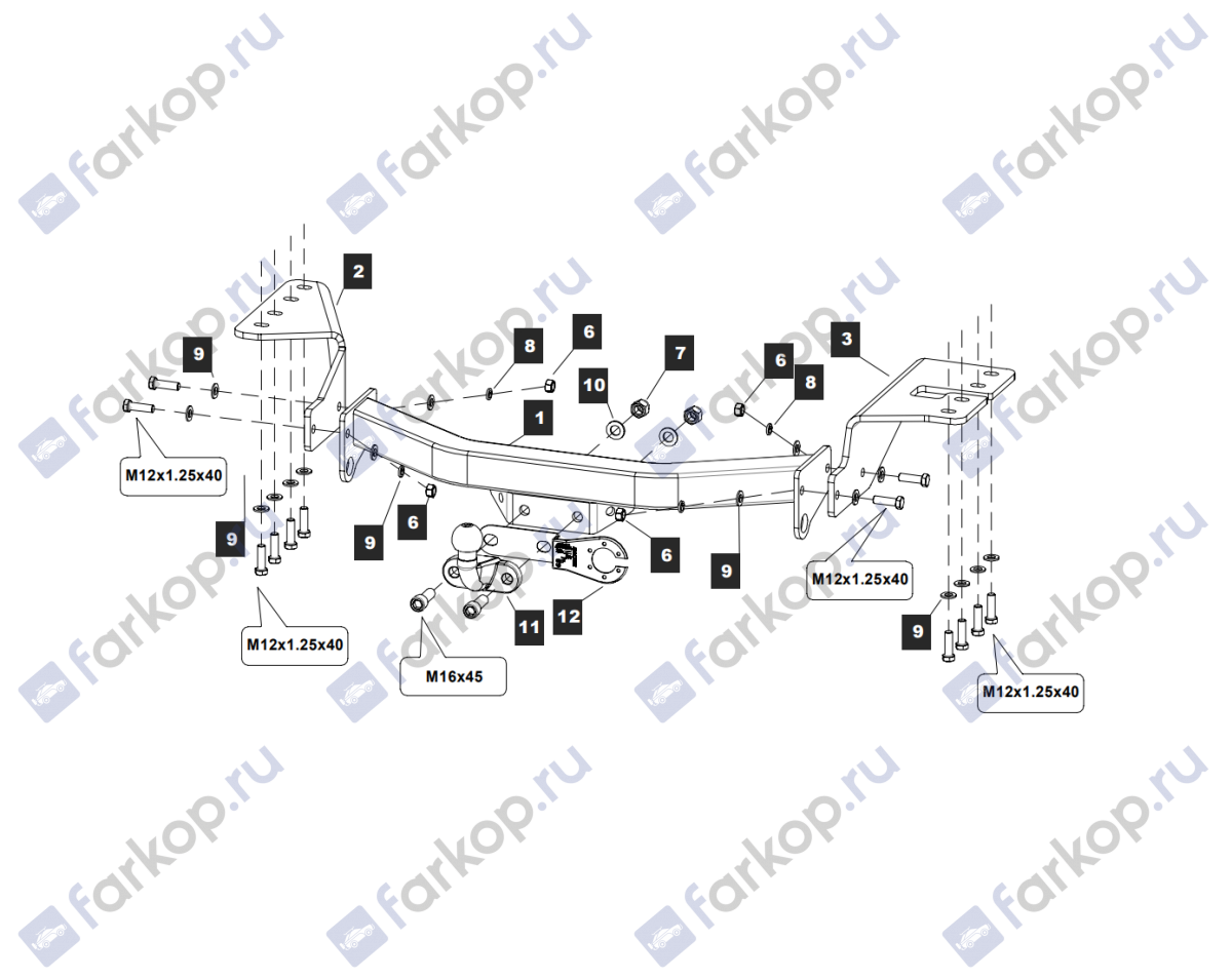 Фаркоп Baltex для Toyota Fortuner 2013-2016 Арт. 24258821 24258821 в 