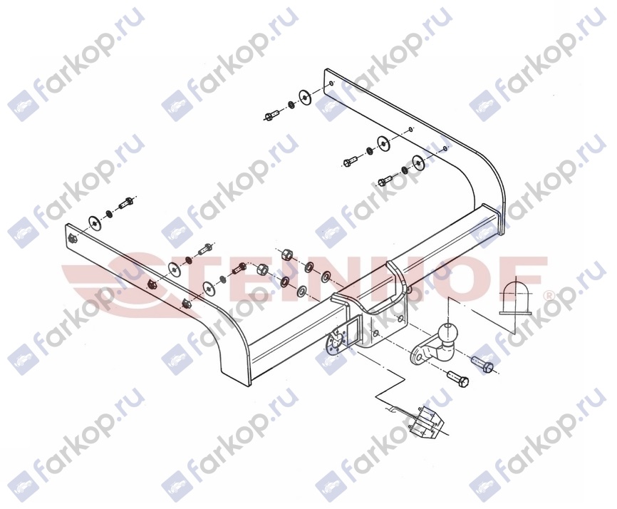 Фаркоп Steinhof для Volkswagen Caravelle T5 2003-2015, (шасси) V-124 в 