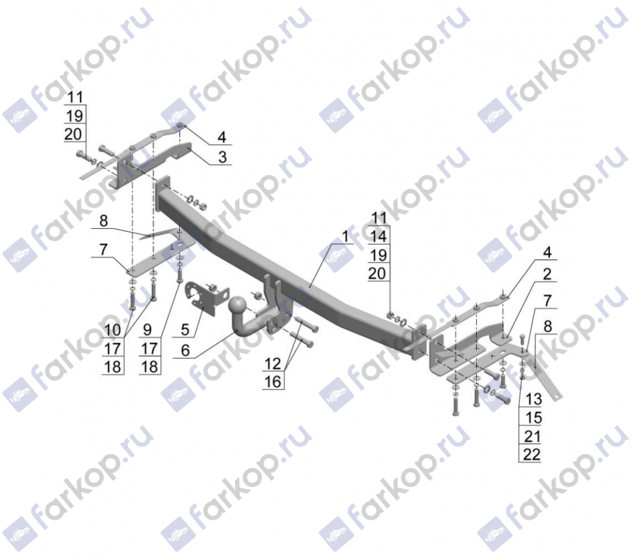 Фаркоп AvtoS для Toyota Corolla (седан) 2002-2007 Арт. TY 33 TY 33 в 