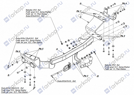 Фаркоп Imiola для Citroen C-Crosser 2007-2012 Y.024 в 