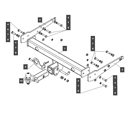 Фаркоп TowRus для Volkswagen Caravelle 2015- 269076 в 