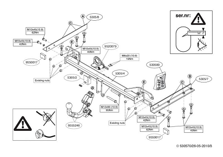 Фаркоп Brink для Subaru Legacy (седан) 2010-2015 Арт. 530500 530500 в 