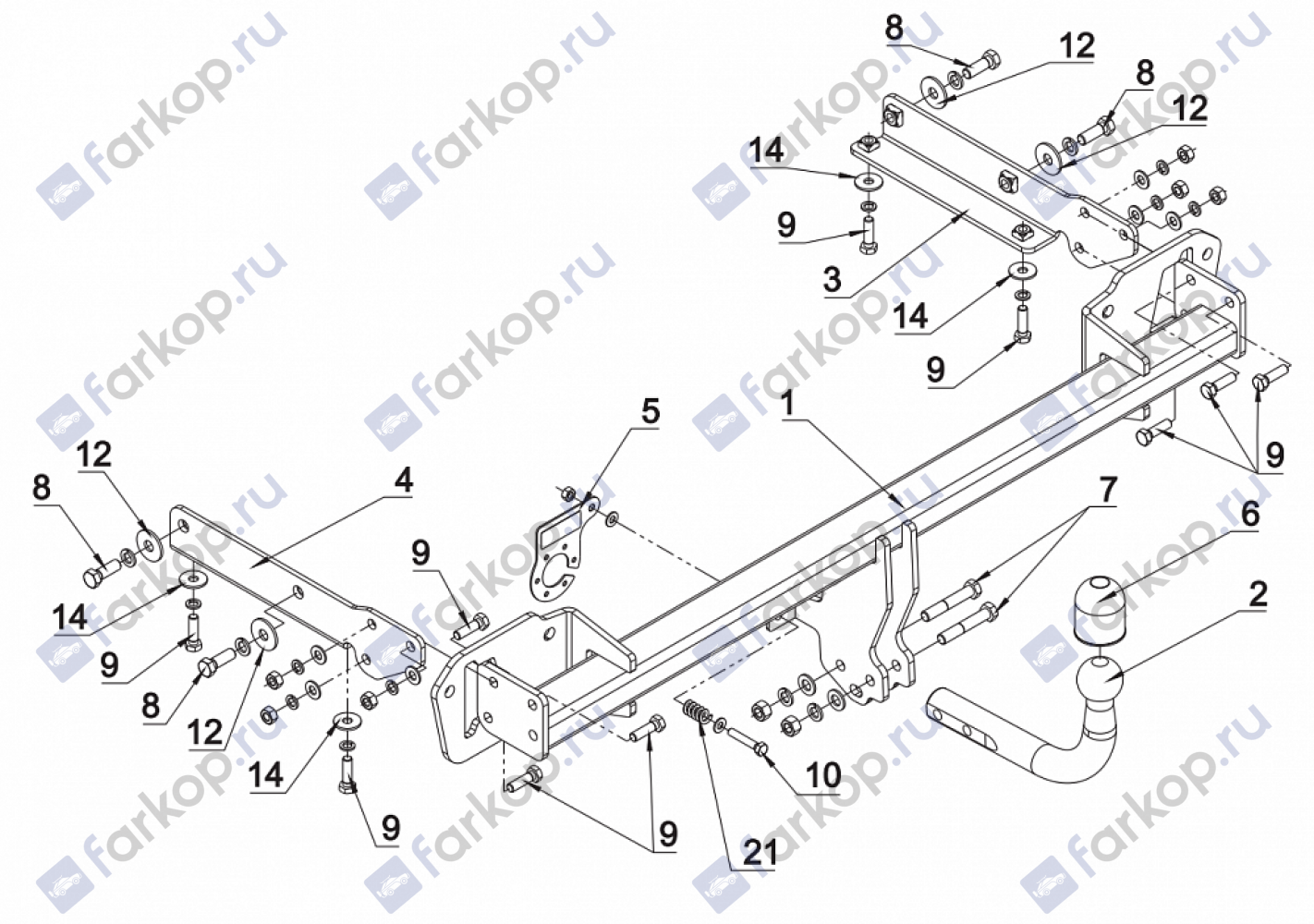 Фаркоп Auto-Hak для Opel Astra 2015-2021 Арт. E 61 E 61 в 