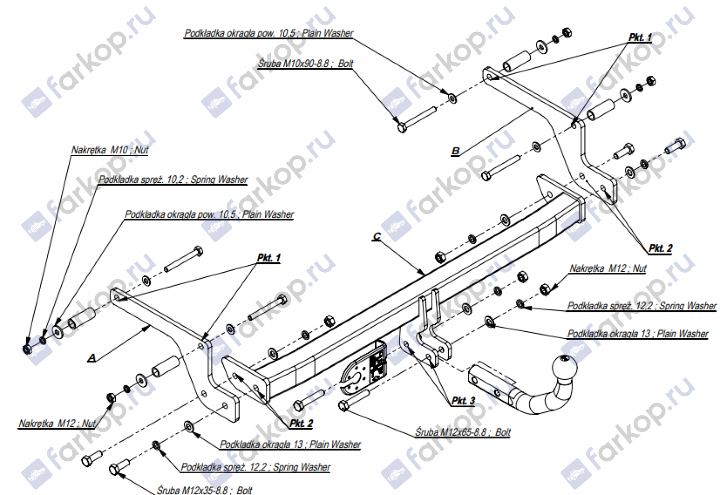 Фаркоп Imiola для Renault Logan (седан) 2004-2014 Арт. G.002 G.002 в 