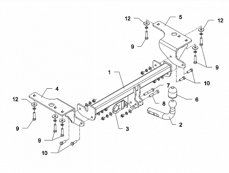 Фаркоп Auto-Hak для Toyota Corolla 2007-2010 Арт. 0 72 0 72 в 