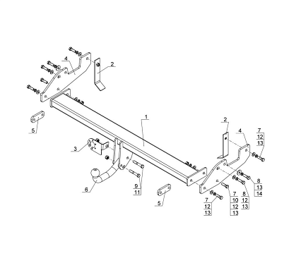 Фаркоп AvtoS для Toyota Hilux 2010-2015 TY 36 в 