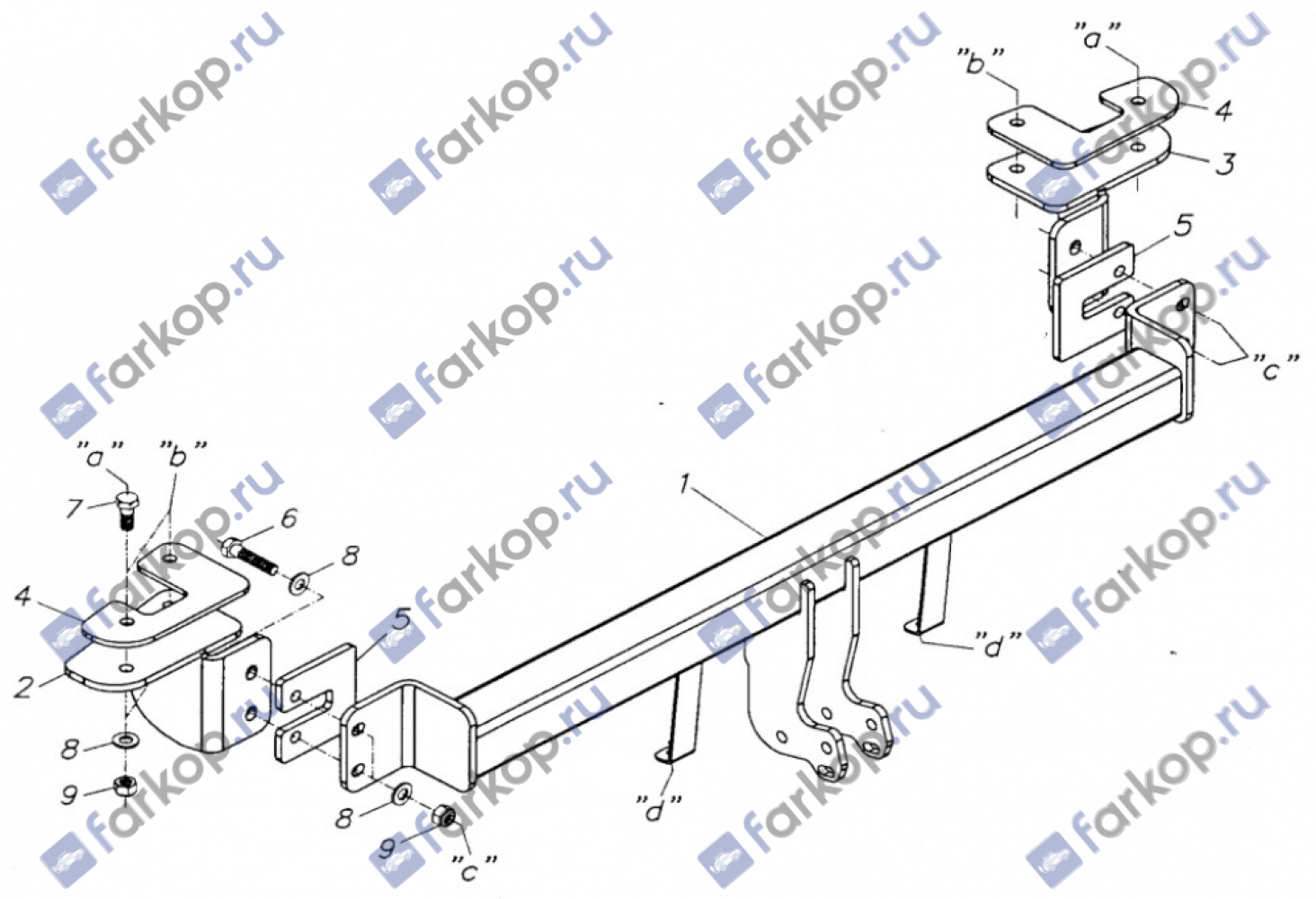 Фаркоп Oris для Chevrolet Aveo (хетчбек) 2002-2008 Арт. 5221-A 5221-A в 