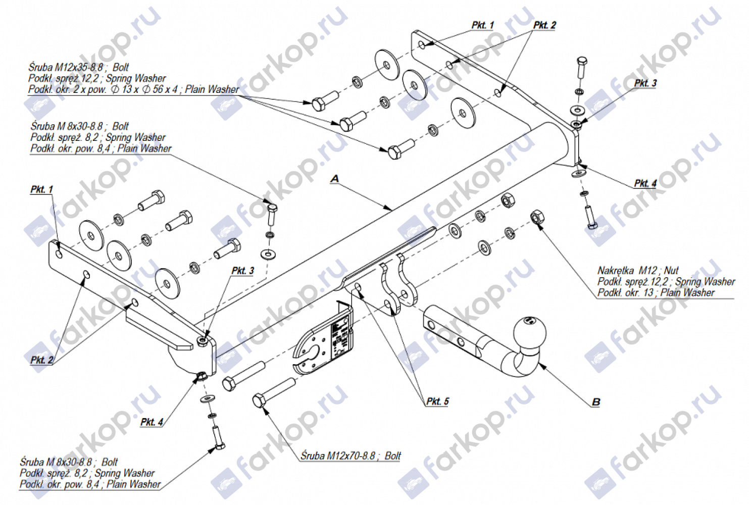 Фаркоп Imiola для Volkswagen Caravelle T4 1990-1996 W.015 в 