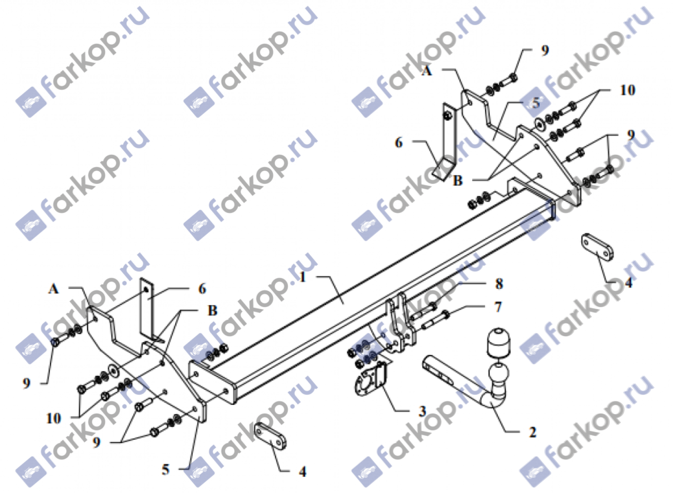 Фаркоп Auto-Hak для Toyota Hilux 2005 -2010 0 69 в 