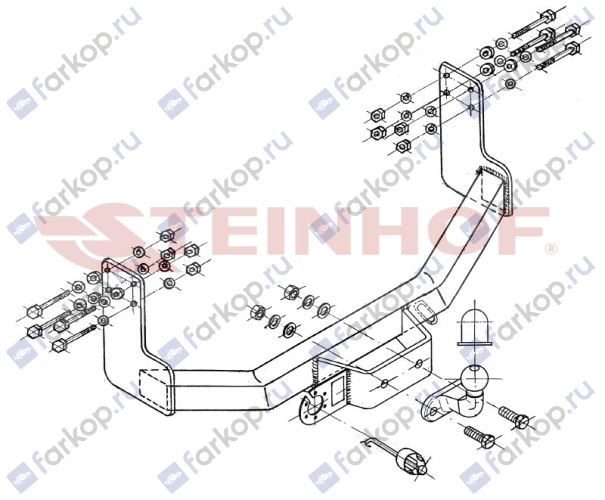 Фаркоп Steinhof для Mercedes Sprinter 1995-2006, (для а/м со ступенькой) Арт. M-223 M-223 в 